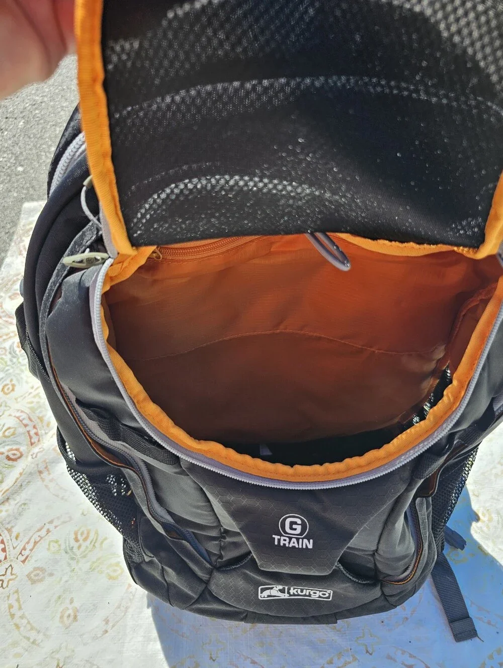Kurgo G-Train K9 Backpack Carrier Dog Cat Travel Hiking Waterproof Bottom Black